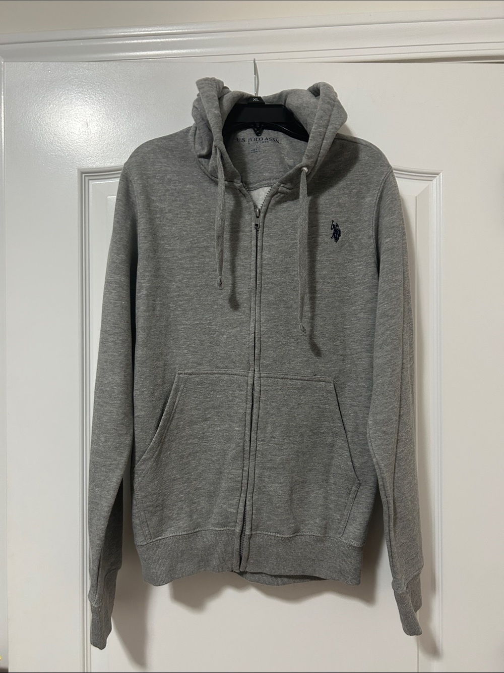 U.S. Polo Assn. Men's Gray Full-Zip Hoodie Sweatshirt